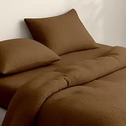 Комплект постільної білизни Cosas Cocoa brown Євро муслін каштан (Muslin_13CocoaBrown_El-13CocoaBrown_200) - мініатюра 2
