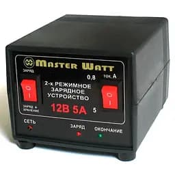 Автоматическое ЗУ для аккумулятора MW-AZU12-5A 12V (4.5-100Ah) (MF,WET,AGM,GEL), 180-245V, Ток заряда режим-0,8А/5А, крокодилы в комплекте