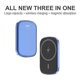 Зовнішній акумулятор JYD MagSafe wireless JYD-PB10 10000mAh бездротовий магнітний 15/20W блакитний - мініатюра 2