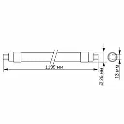 Лампа Videx LED FITO T8F 18W 1.2M (VL-T8F-1812B) - мініатюра 4