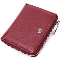 Портмоне для жінок на блискавці з натуральної шкіри ST Leather 19487 бордовий