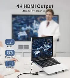 Підставка для ноутбука Choetech HUBM43SL + док станция USB-C 7in1 - мініатюра 8