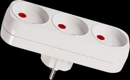 Тройник переходник в розетку LUMANO без заземления белый 16А (18168)