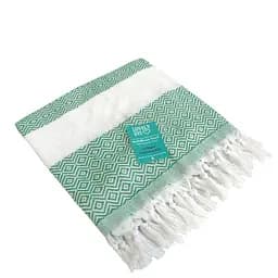 Турецький пляжний рушник Lovely Svi - Пештемаль - XХL (100х180 см) - бавовна - зелений (4042023)