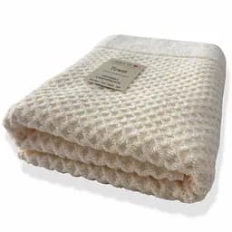 Рушник банний Lovely Svi  бавовна жаккардове для ванної, готелів, СПА - 70 х 140 см Diamond Grid Кремовий (571124)