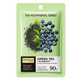 Маска для обличчя омолоджувальна Bioaqua Green Tea+ Blueberry тканинна 25 мл