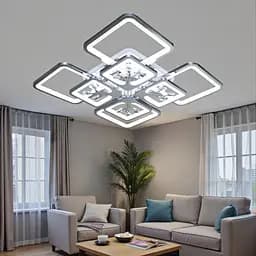 Стельова LED-люстра Diasha 8157/4+4HR 190W, 60x60x12 см, 3 кольори світла, диммер, пульт - мініатюра 2