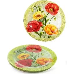 Набор BonaDi 6 стеклянных тарелок Маки обеденные тарелки Ø25х1,8 см kuh0007044
