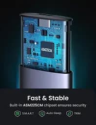 Зовнішня кишеня для накопичувача UGREEN USB-C Female to M.2 M-Key 10G Enclosure C TO C Cable 50cm (UGR-10902) - мініатюра 6