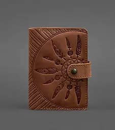 Женская кожаная обложка для паспорта 3.0 Индия коричневая