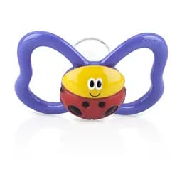 Анатомічна пустушка Nuby Веселі жучки, 0-6 міс., фіолетовий (5880SFSMprplbug)