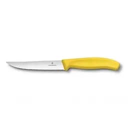 Кухонный нож Victorinox SwissClassic для стейка 12 см, волнистое лезвие, желтый (6.7936.12L8)