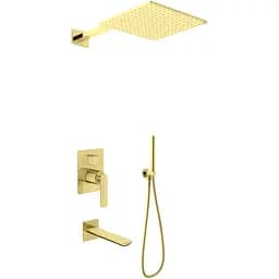 Душова система Kohlman Experience 30 brushed gold + BOX прихованого монтажу KPL-QW211EGDBQ30, Золотий