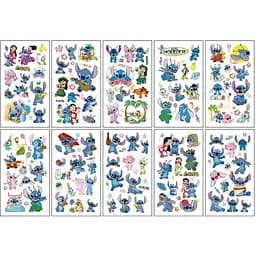 Набір тимчасових татуювань Fresh Tattoo Стіч stich-glow-tattoo-10 світяться, 10 аркушів 12х7 см