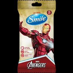 Вологі серветки Smile Antibacterial Marvel, 15 шт. - мініатюра 2