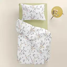 Дитяча постільна білизна Cosas MIDSUMMER CS2 110х140см (ButterfliesGreyFlowers_78Olive_140) - мініатюра 2
