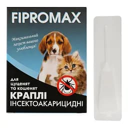 Краплі Fipromax проти бліх та кліщів для кошенят та цуценят вагою 1.5-4 кг 2 піпетки