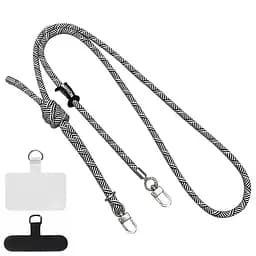 Шнурок із двома кріпленнями (8 мм) 150 см Black / White Pattern