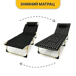 Розкладне ліжко (розкладачка) з оксамитовим матрацом і подушкою LEOBRO (LB-FB-B3-PAT) - мініатюра 6