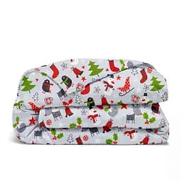 Дитяча постільна білизна в ліжечко CHRISTMAS CS2, сірий (XmasGrey_01White_140) - мініатюра 4