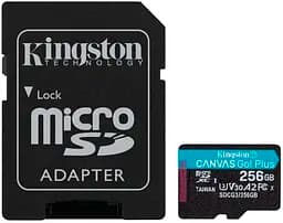 Карта пам'яті Kingston microSDHC/SDXC Canvas Go Plus 170R A2 U3 V30 Card SD Adapter 256Gb