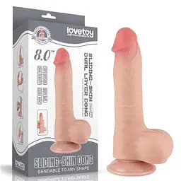 Фалоімітатор - Sliding-Skin Dual Layer Dong 8" Flesh #1