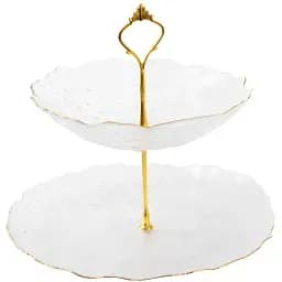 Фруктовниця скляна VIVA Incle 2 ярусу 19 см 26 см (B100060)