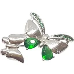 Серебряная брошь Подиум Бабочка с фианитами. TBR0177