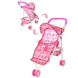 Коляска для ляльки, метал, прогулянкова, триколісна, кошик, 55x26x9 см