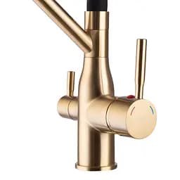 Змішувач для кухні Mixxus Premium Gravity 021 із гнучким виливом Brushed Gold MI6981 Золотий - мініатюра 2
