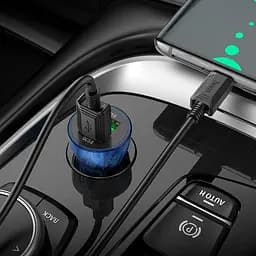 Адаптер автомобільний HOCO Transparent Discovery Edition dual port Z47 2USB, QC, 3A - мініатюра 6