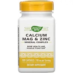Мінеральний комплекс Nature's Way Кальцій, Магній, Цинк 100 капсул