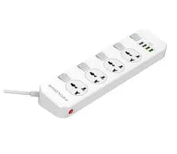 Сетевой фильтр-удлинитель ProLogix Premium PRSC4408W 4 розетки, 4 USB, выключатели 2 м - мініатюра 1