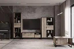 Стелаж комбінований з полицями Moreli Forte F-0006 у стилі Loft 900х1634х400 мм Дуб Кверкус - мініатюра 3