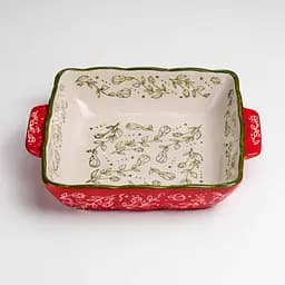 Форма для запікання Yiwu Vintage 20×16.5×4 (см) квадратна форма для випікання в духовці з ручками Червоний HM04-13