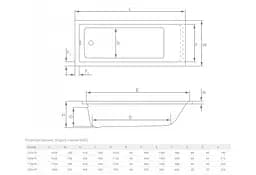 Ванна акрилова Radaway Linda 170х70 пристінна з ніжками + сифон (WA1-63-170x070S) - мініатюра 5