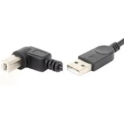 Кабель USB AM-BM 1.0 м угол 90° вниз черный