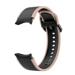 Браслет Double Line для Samsung Galaxy Watch 5 - чорно-бежевий ширина кріплення 20мм силікон Watchbands (W11-9WB12349934) - мініатюра 3
