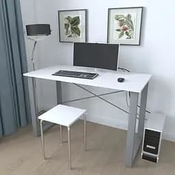 Письмовий стіл Ferrum-decor Драйв 750x1000x700 Сірий метал ДСП Біле 16 мм (FRD-103157) - мініатюра 3