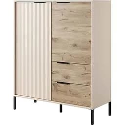 Комод Lagom высокий Хюге Rave бежевый/дуб викинг