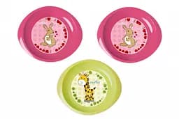 Набор тарелок Nuvita, розовый с салатовым, 3 шт. (NV1428Pink)