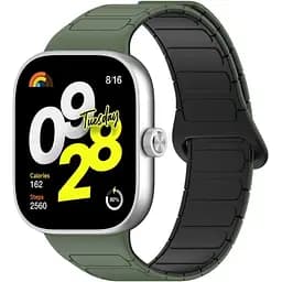 Ремінець DK для Xiaomi Mi Band 8 Pro Silicone Shaped Magnetic Band (018838) (green / black) - мініатюра 2