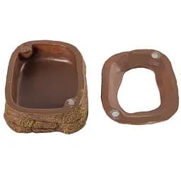 Миска магнітна для живого корму Repti-Zoo Magnetic Food Dish 9x7x4 см (ERB45) з імітацією скелі для тераріумів - мініатюра 3