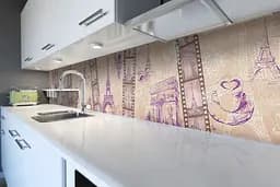 Кухонний фартух Романтична Європа вінілова наклейка ПВХ Ейфелева вежа кіно60х250 см Happy Pocket Z180622