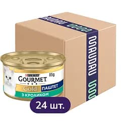Упаковка вологого корму для котів Gourmet Gold Паштет з кроликом 2.04 кг (85 г x 24 шт.)