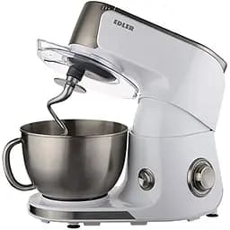 Планетарний міксер Edler EDFP-7701, White|Inox, 1000W, 8 режими швидкості, чаша 4л з нерж. сталі, гак для тіста, збивач, вінчик, бризкозахистна накладка чаші, нековзні ніжки