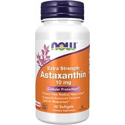 Астаксантин Now Foods Astaxanthin Extra Strength 10 мг 60 капсул