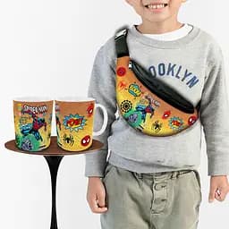 Набір: дитяча сумка-бананка+кружка Людина-павук «Spider-Man» 32х15см, бананка для хлопчика через плече на подарунок (01010)