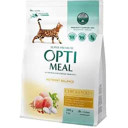 Сухий корм для дорослих котів Optimeal курка 0.2 кг (B1890101)