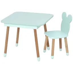 Дитячий столик Bambi Ведмедик 08-025B-BOX для творчості зі стільчиком 60х60 см